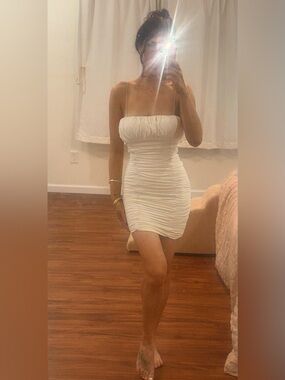Meshki | Dresses | Meshki Romilly Sequin Mini Dress Ivory Xxs | Poshmark